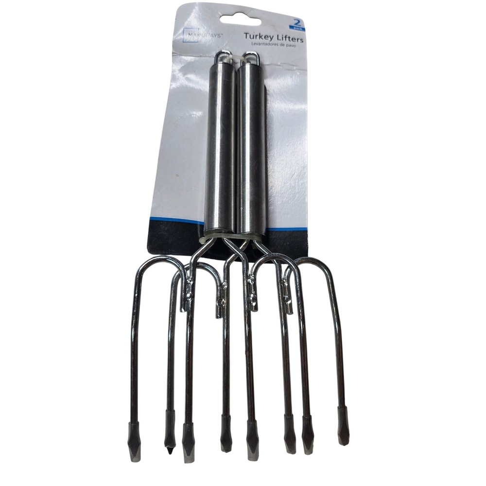 Mainstays Turkey Lifters 2 Pack Stainless Steel Roast Forks‎ MS67-020-020-12 G3